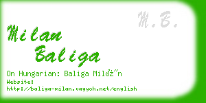 milan baliga business card